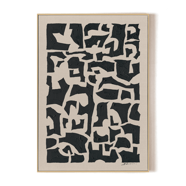 Midnight Forms - Black Geometric Texture Painting#M5854 Painting artwepaint 