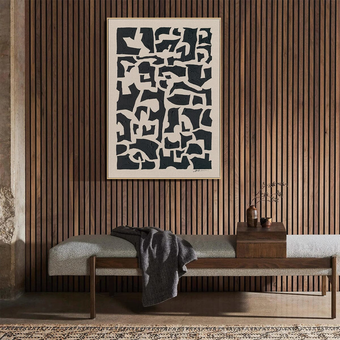 Midnight Forms - Black Geometric Texture Painting#M5854 Painting artwepaint 