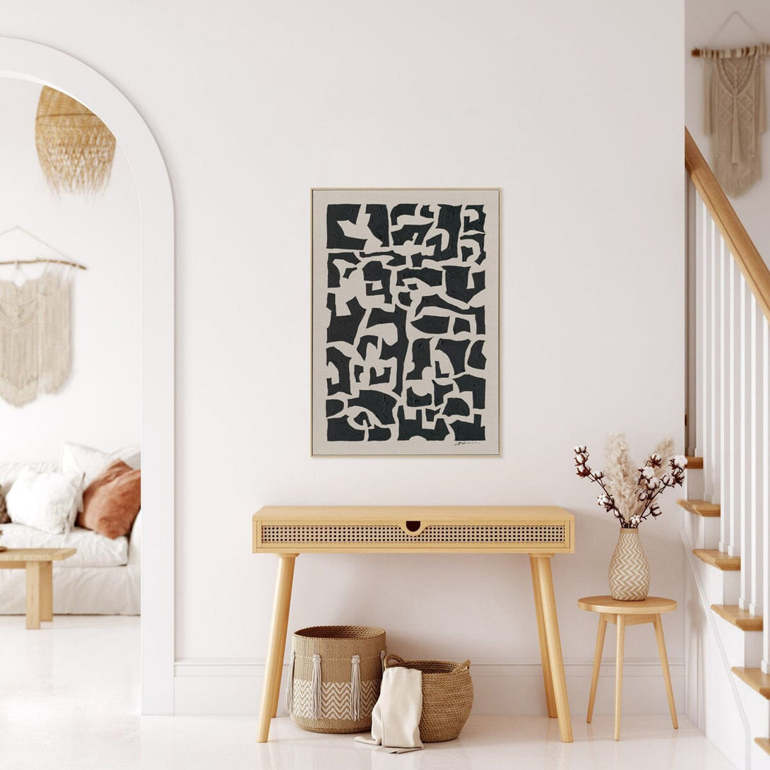 Midnight Forms - Black Geometric Texture Painting#M5854 Painting artwepaint 