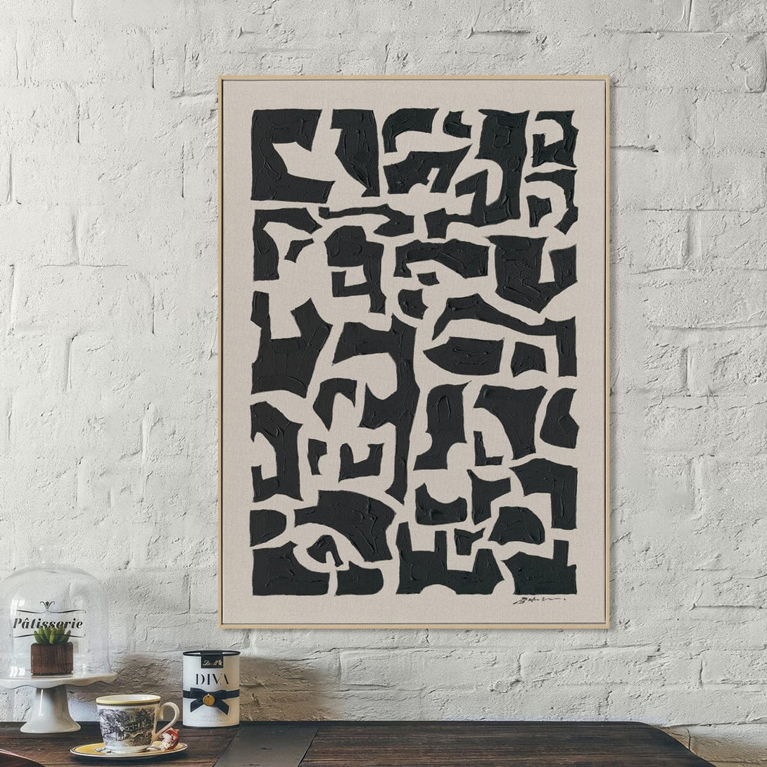 Midnight Forms - Black Geometric Texture Painting#M5854 Painting artwepaint 