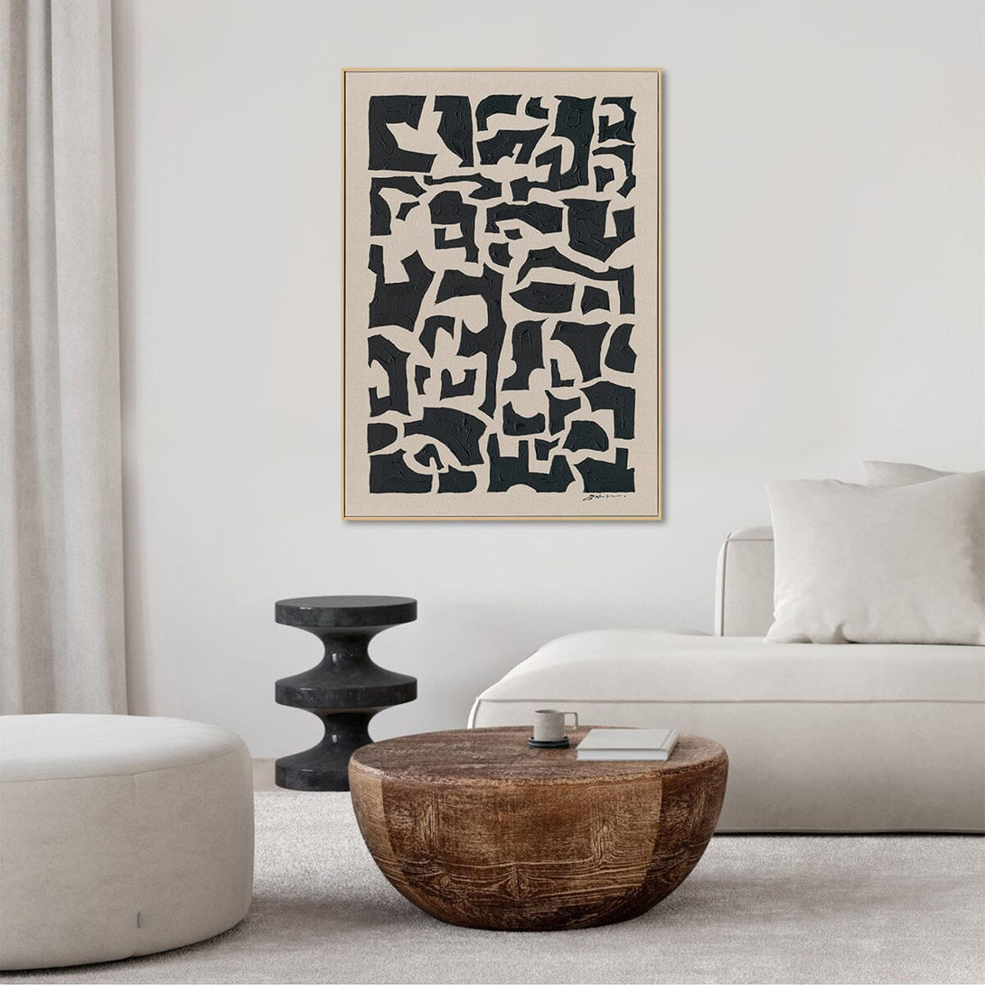 Midnight Forms - Black Geometric Texture Painting#M5854 Painting artwepaint 