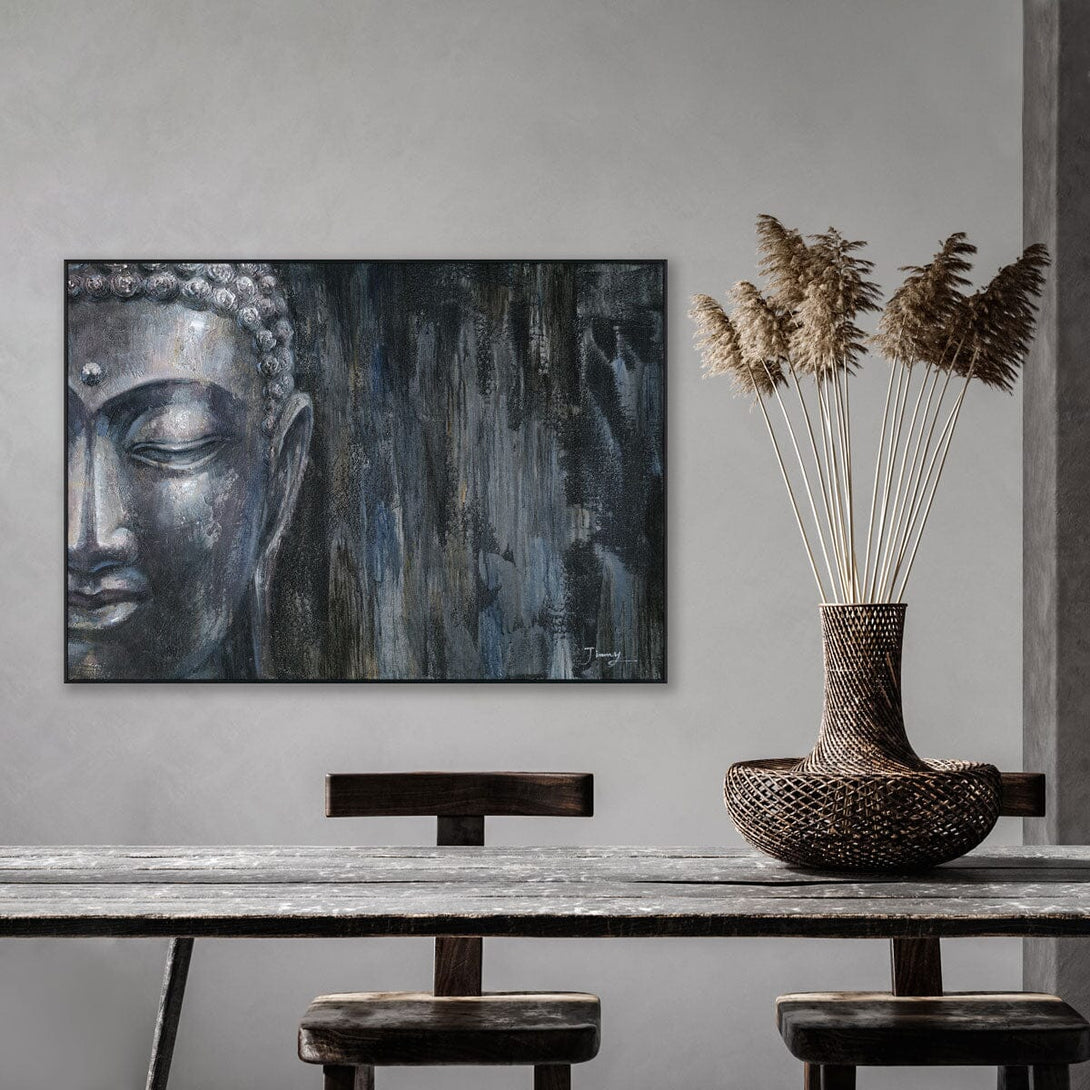 Midnight Serenity - Blue Abstract Buddha #H8154 Painting artwepaint 