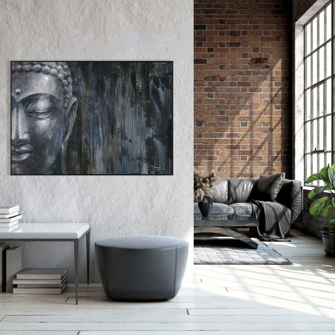 Midnight Serenity - Blue Abstract Buddha #H8154 Painting artwepaint 