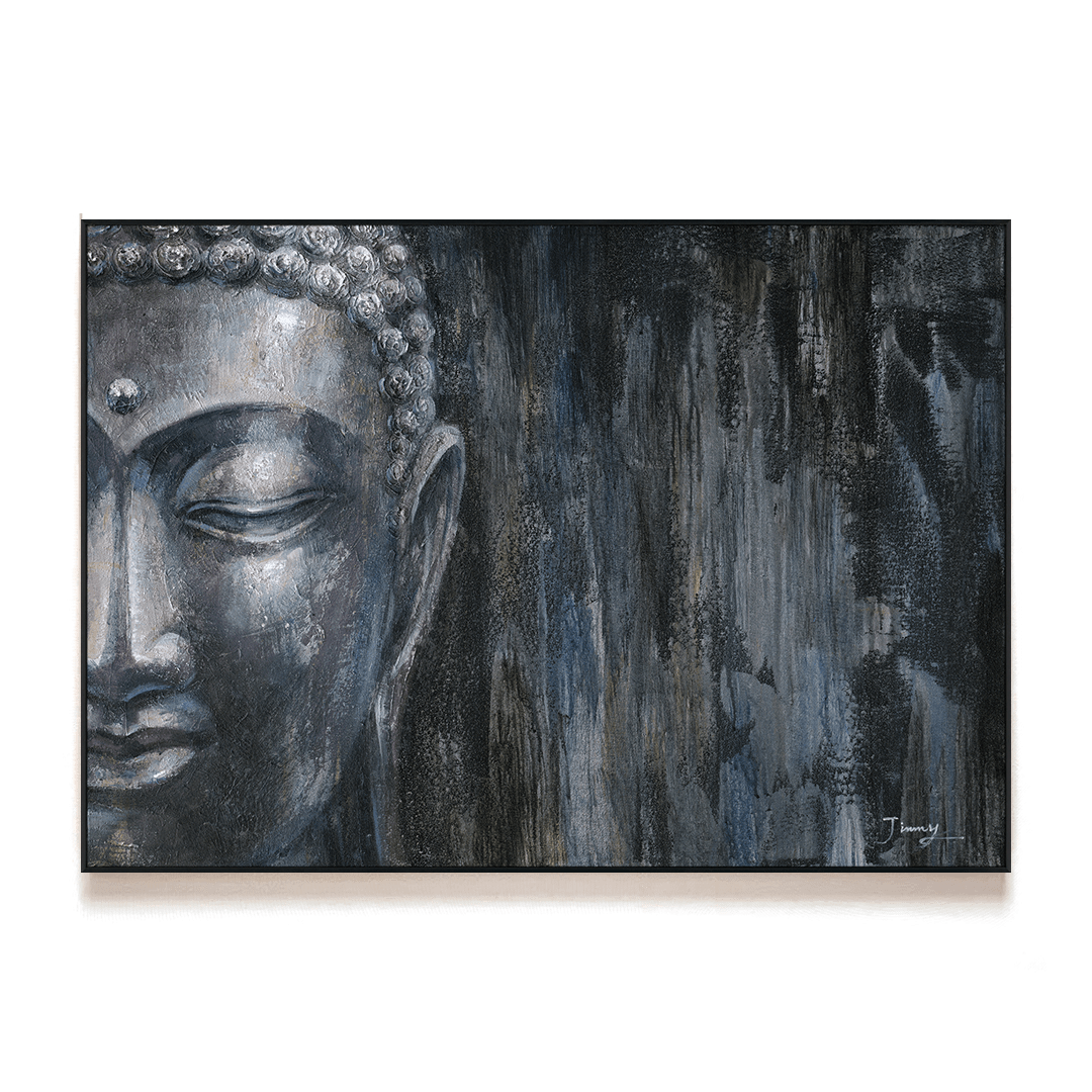Midnight Serenity - Blue Abstract Buddha #H8154 Painting artwepaint 