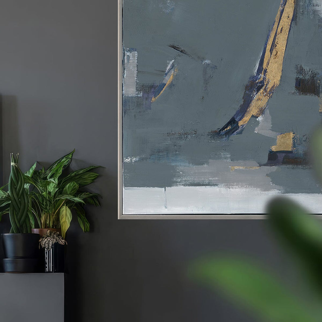 Midnight Trace – Blue Grey Abstract Painting#M6882 Painting artwepaint 