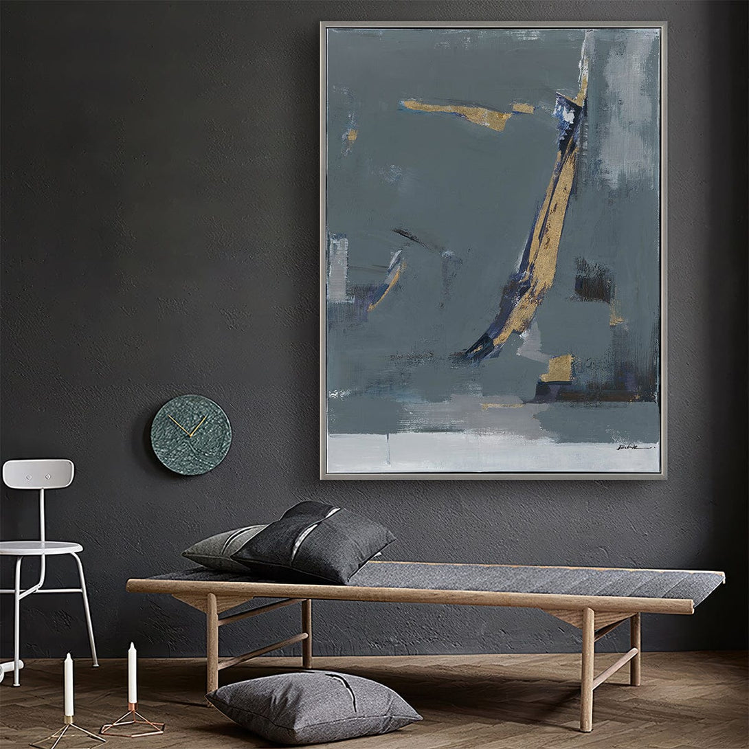 Midnight Trace – Blue Grey Abstract Painting#M6882 Painting artwepaint 