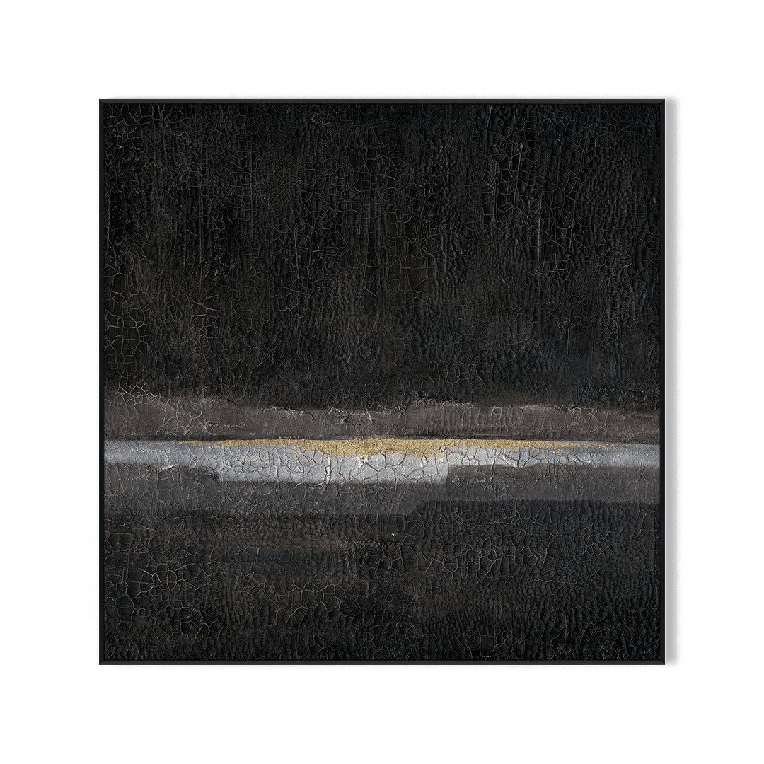 Midnight Veil – Black Gold Abstract Texture #L4594 Painting artwepaint 