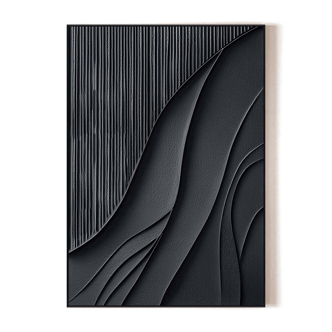 Midnight Waves – Black Textured Abstract Painting #PIS6(26) Painting artwepaint 