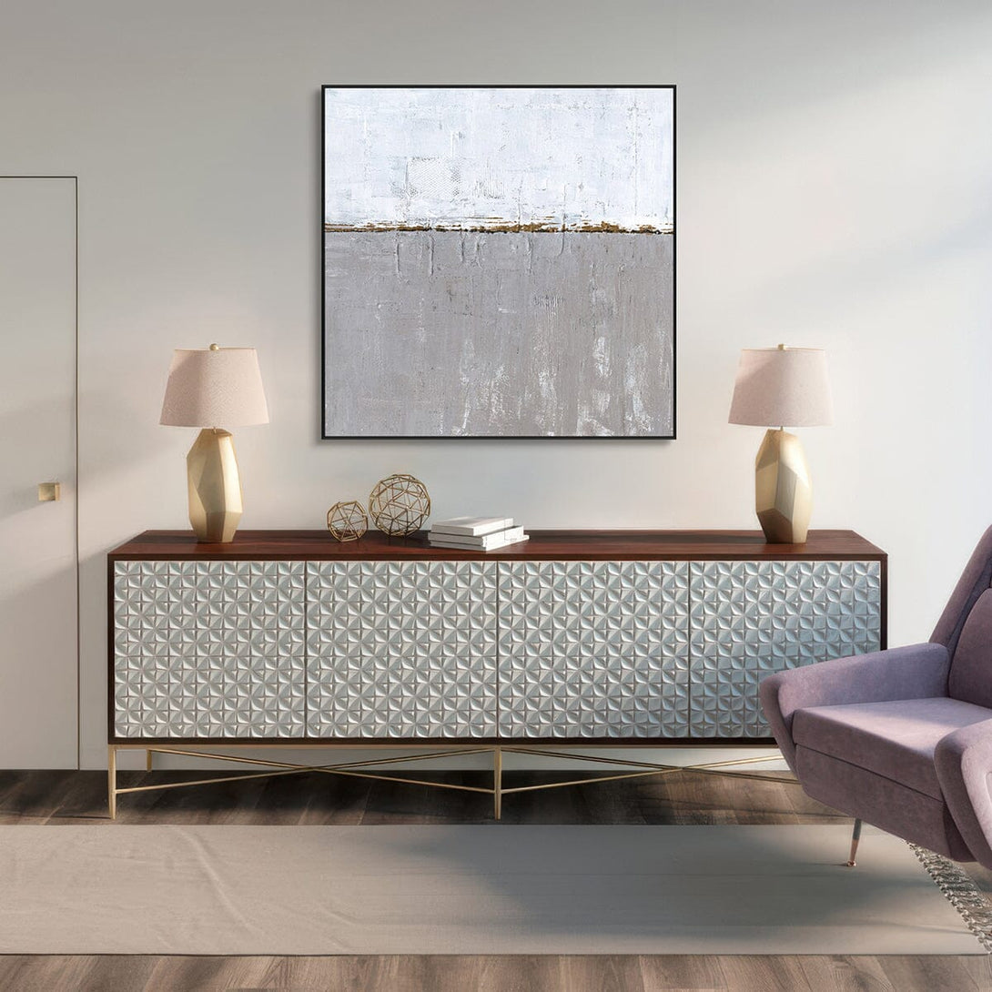 Minimal Grey Horizon - Abstract Painting #H8374 Painting artwepaint 