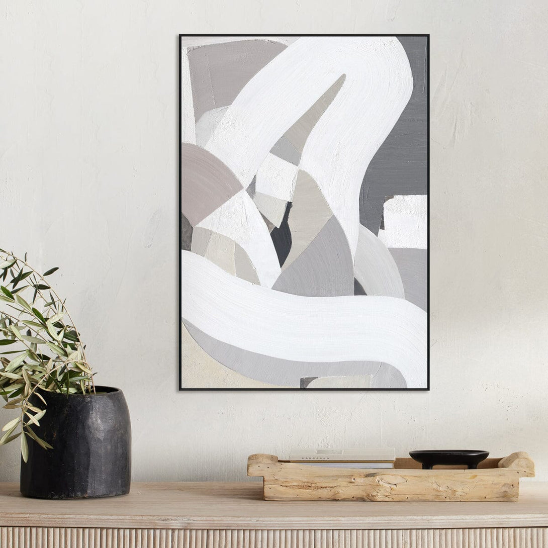 Mist Flow - Grey & White Abstract Texture Painting#L5741 Painting artwepaint 