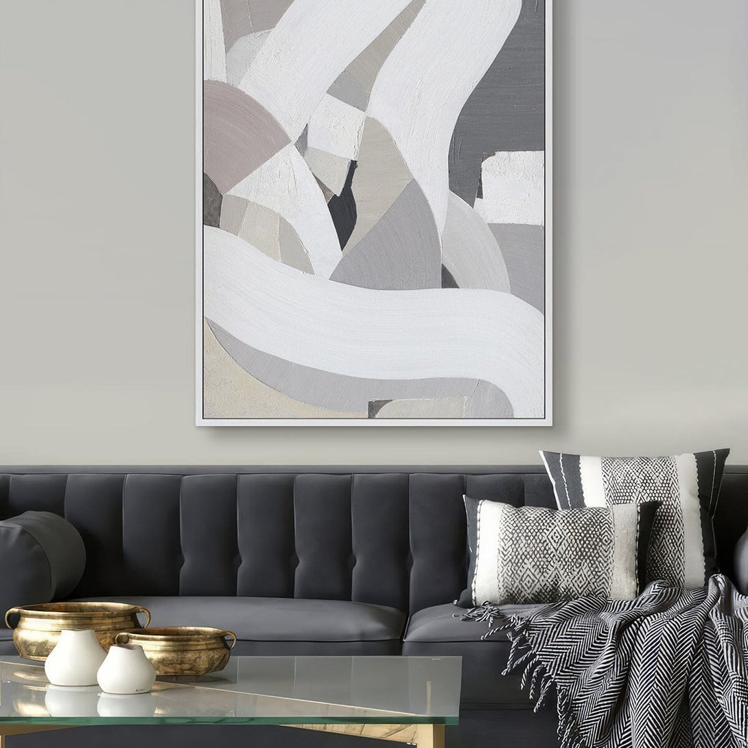 Mist Flow - Grey & White Abstract Texture Painting#L5741 Painting artwepaint 