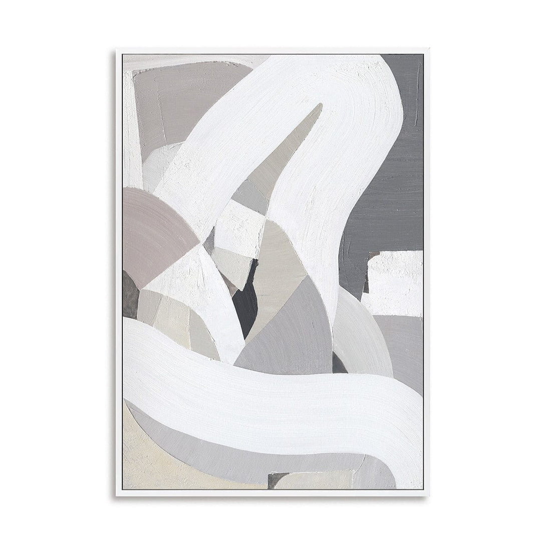 Mist Flow - Grey & White Abstract Texture Painting#L5741 Painting artwepaint 
