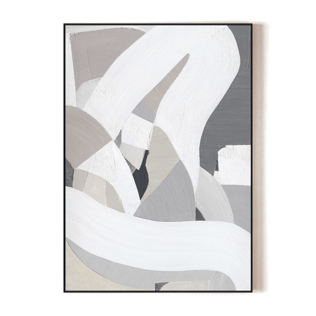 Mist Flow - Grey & White Abstract Texture Painting#L5741 Painting artwepaint 