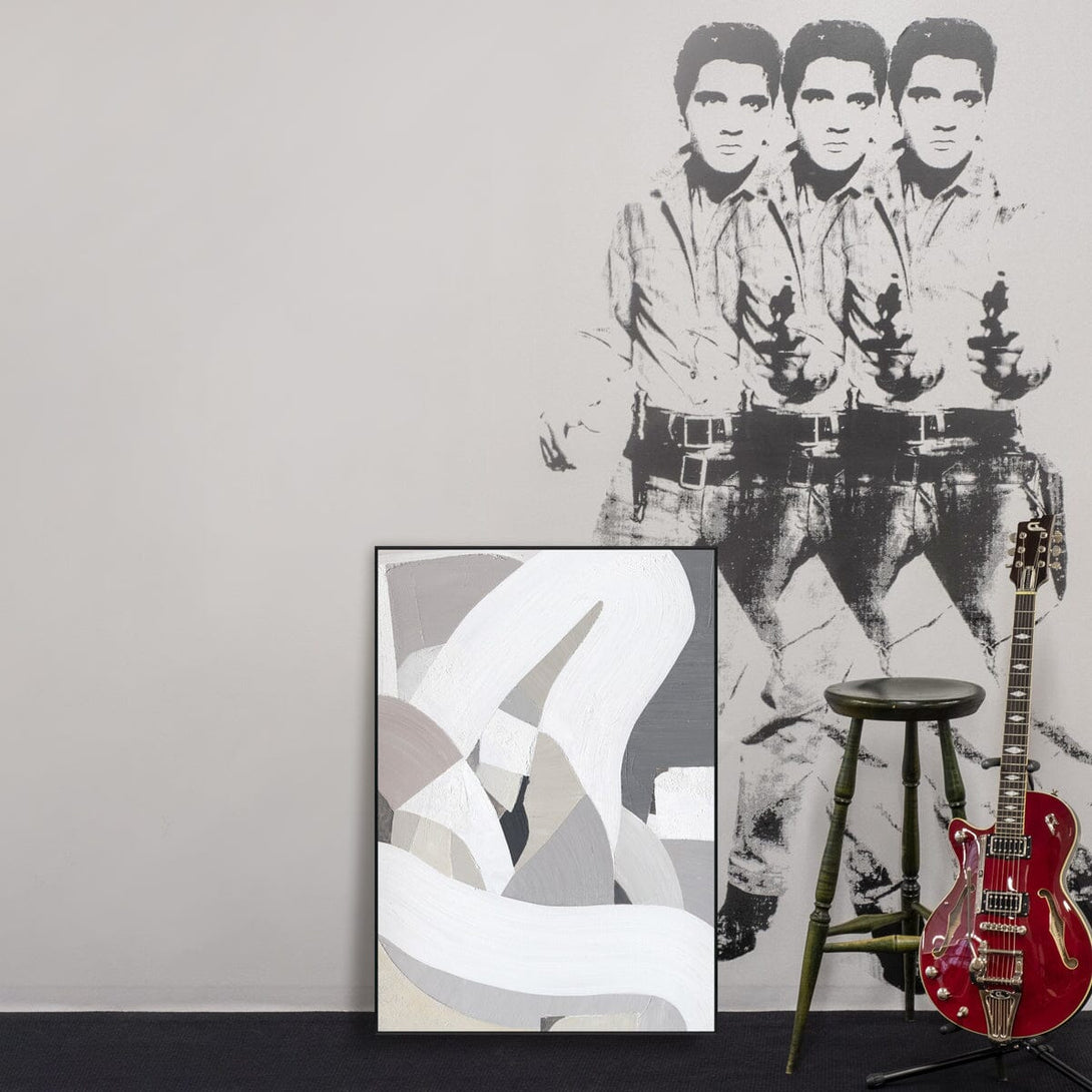 Mist Flow - Grey & White Abstract Texture Painting#L5741 Painting artwepaint 