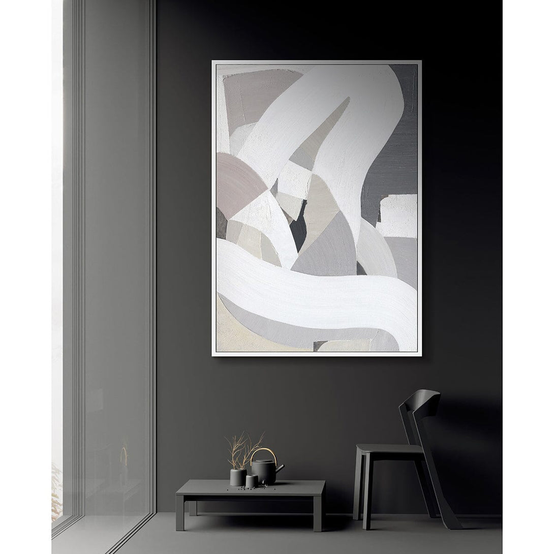 Mist Flow - Grey & White Abstract Texture Painting#L5741 Painting artwepaint 