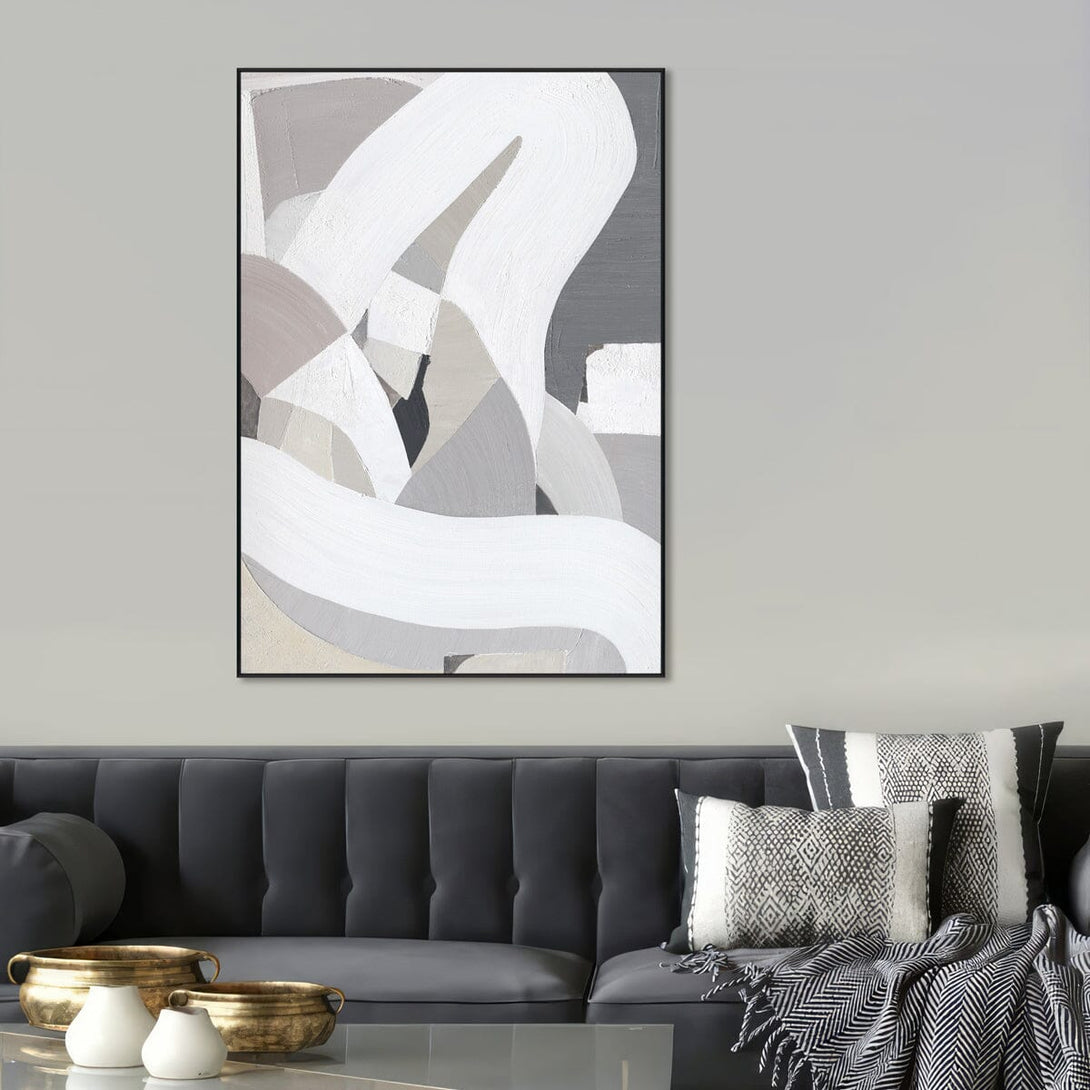 Mist Flow - Grey & White Abstract Texture Painting#L5741 Painting artwepaint 