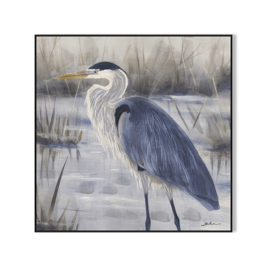 Mist Gaze - Blue Grey Heron Oil Painting#M6916 Painting artwepaint 