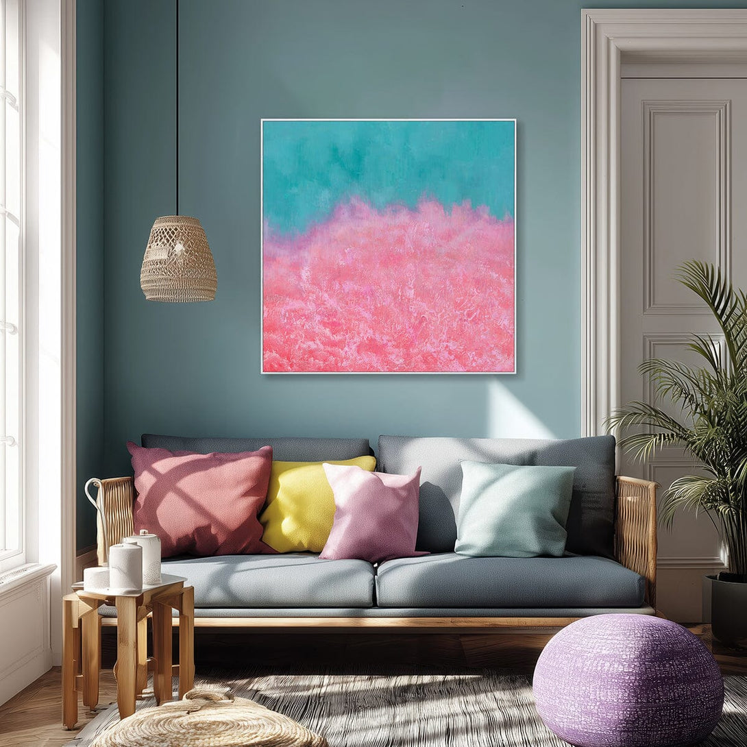 Misty Bloom - Pink & Aqua Abstract #J1548 Painting artwepaint 