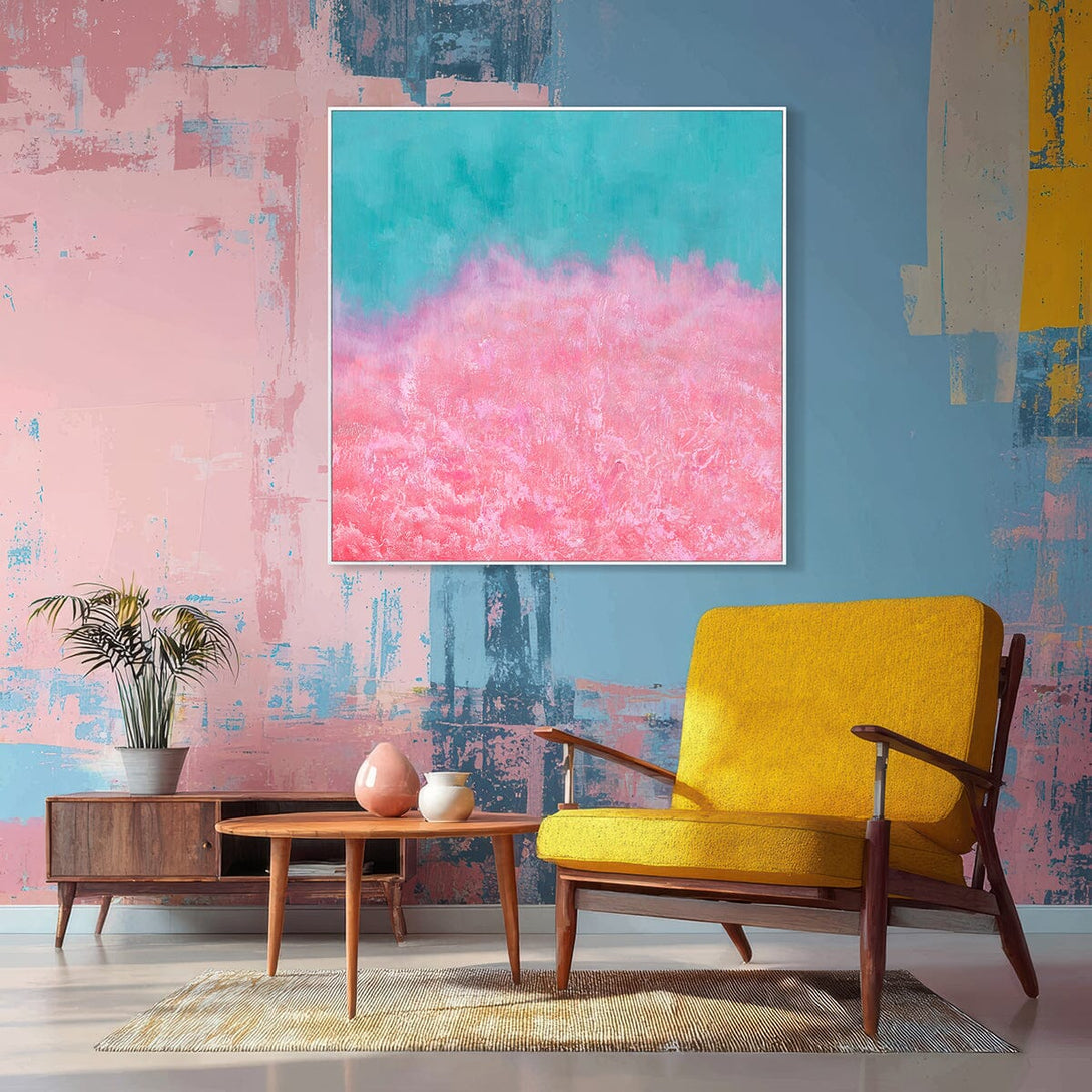 Misty Bloom - Pink & Aqua Abstract #J1548 Painting artwepaint 