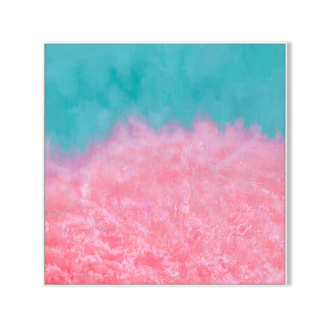 Misty Bloom - Pink & Aqua Abstract #J1548 Painting artwepaint 