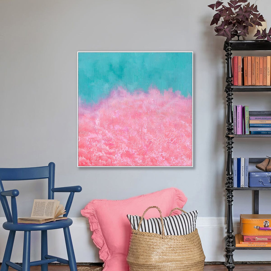 Misty Bloom - Pink & Aqua Abstract #J1548 Painting artwepaint 