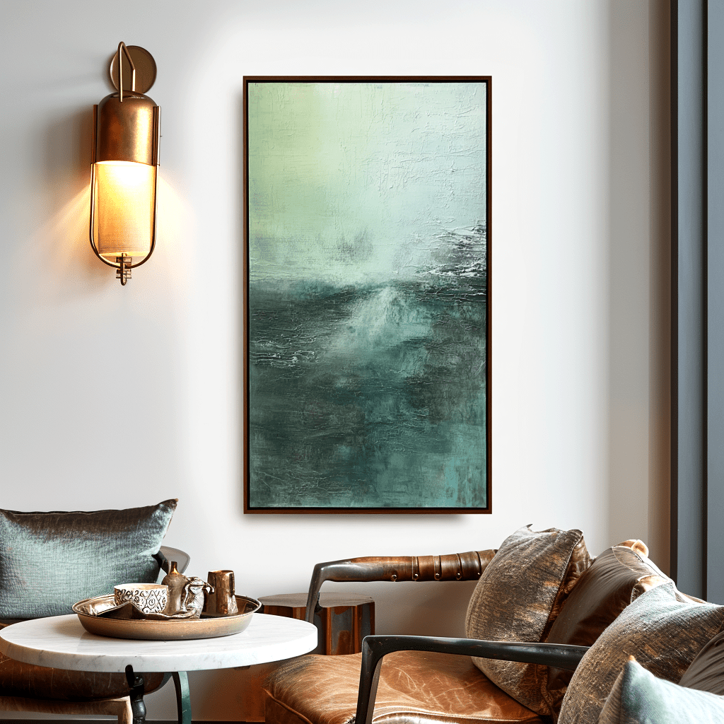 Misty Depth – Green Abstract Painting #49 Painting artwepaint 