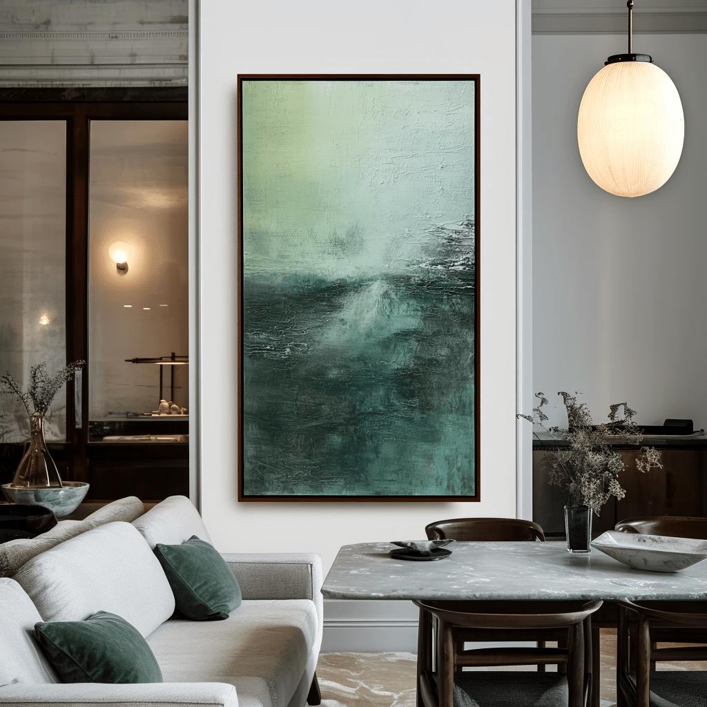 Misty Depth – Green Abstract Painting #49 Painting artwepaint 