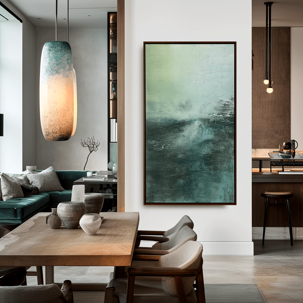 Misty Depth – Green Abstract Painting #49 Painting artwepaint 