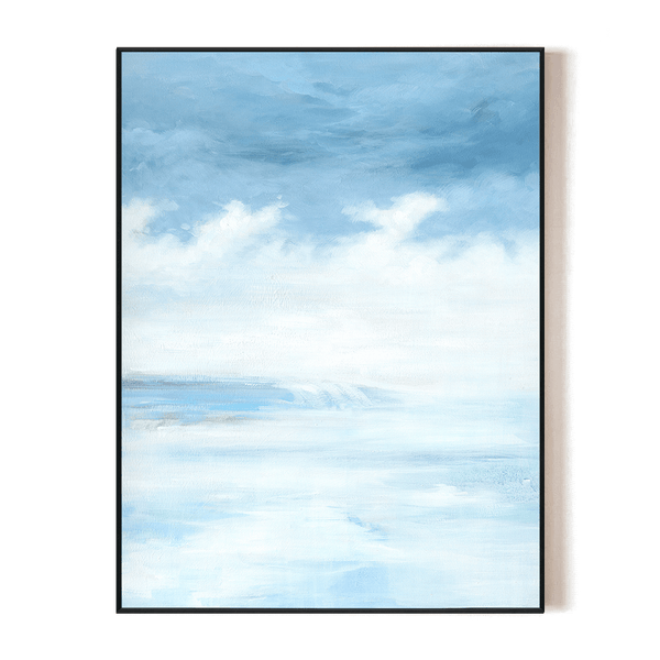 Misty Horizon - Tranquil Blue Abstract #J2569 Painting artwepaint 