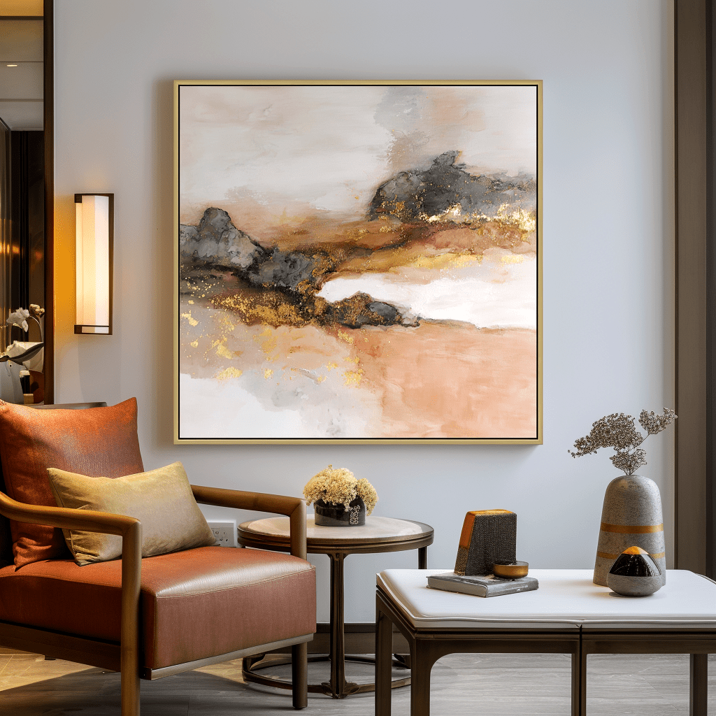 Molten Harmony – Brown and Gold Abstract Painting #awp53 Painting artwepaint 