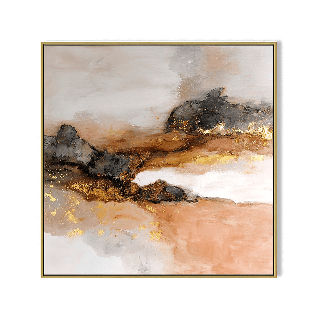 Molten Harmony – Brown and Gold Abstract Painting #awp53 Painting artwepaint 