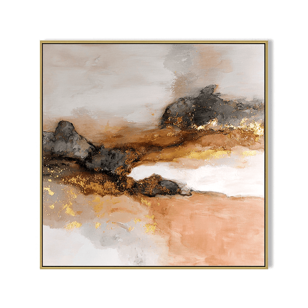 Molten Harmony – Brown and Gold Abstract Painting #awp53 Painting artwepaint 