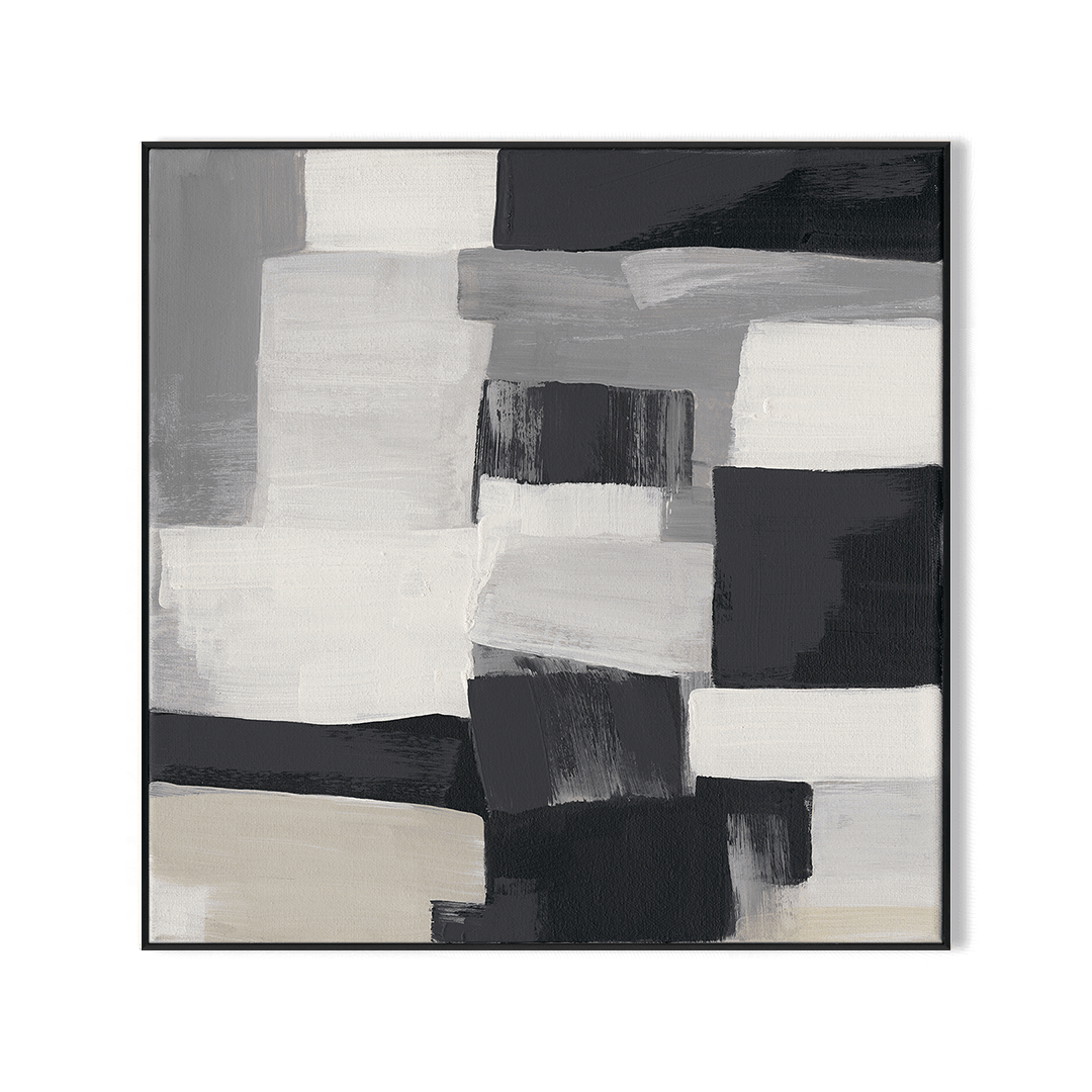 Monochrome Blocks - Black & Grey Abstract Painting #M4700 Painting artwepaint 
