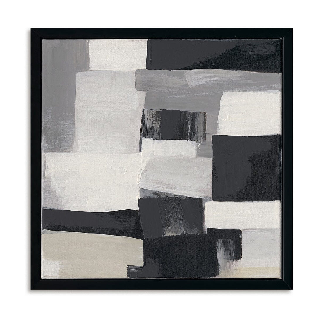 Monochrome Blocks - Black & Grey Abstract Painting #M4700 Painting artwepaint 