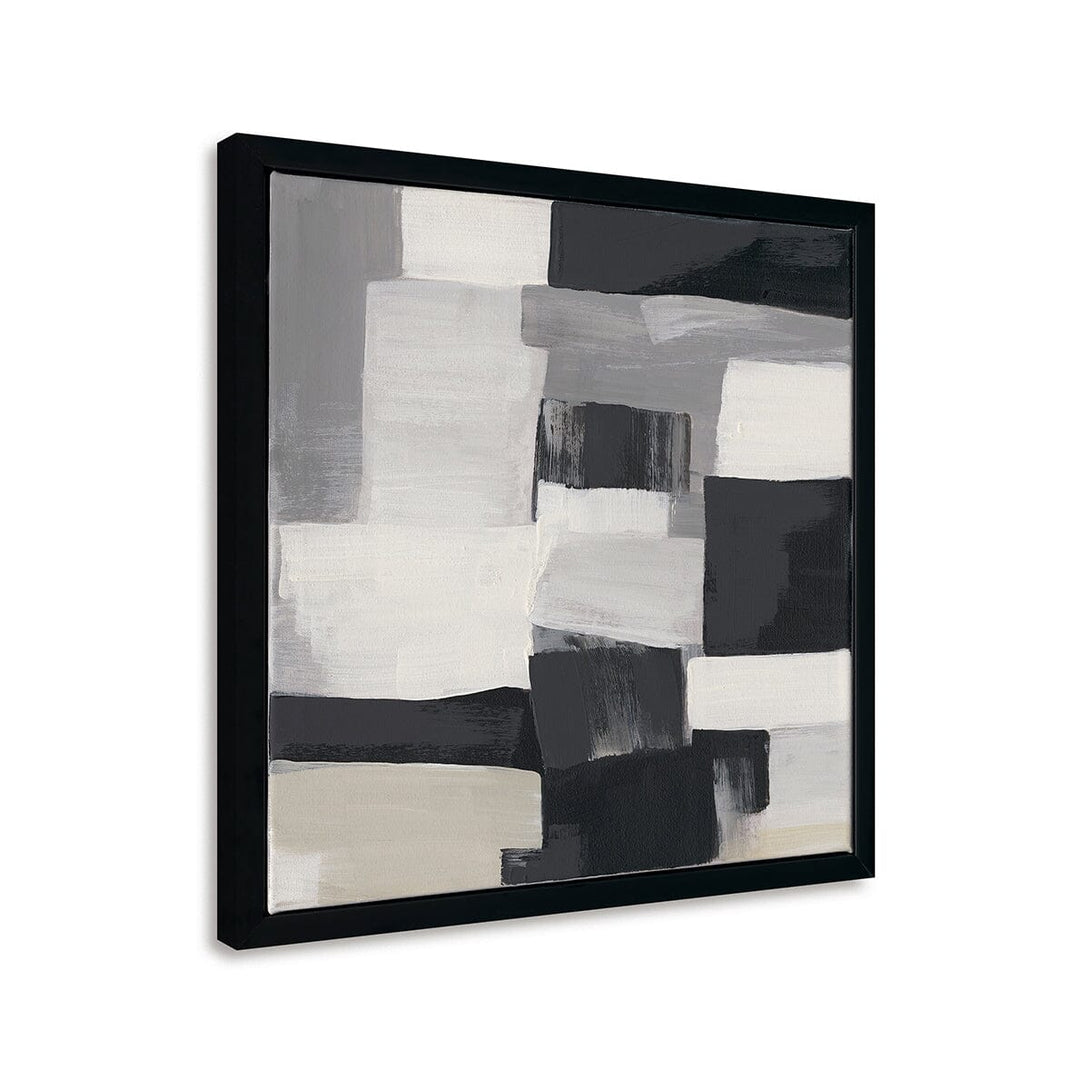 Monochrome Blocks - Black & Grey Abstract Painting #M4700 Painting artwepaint 