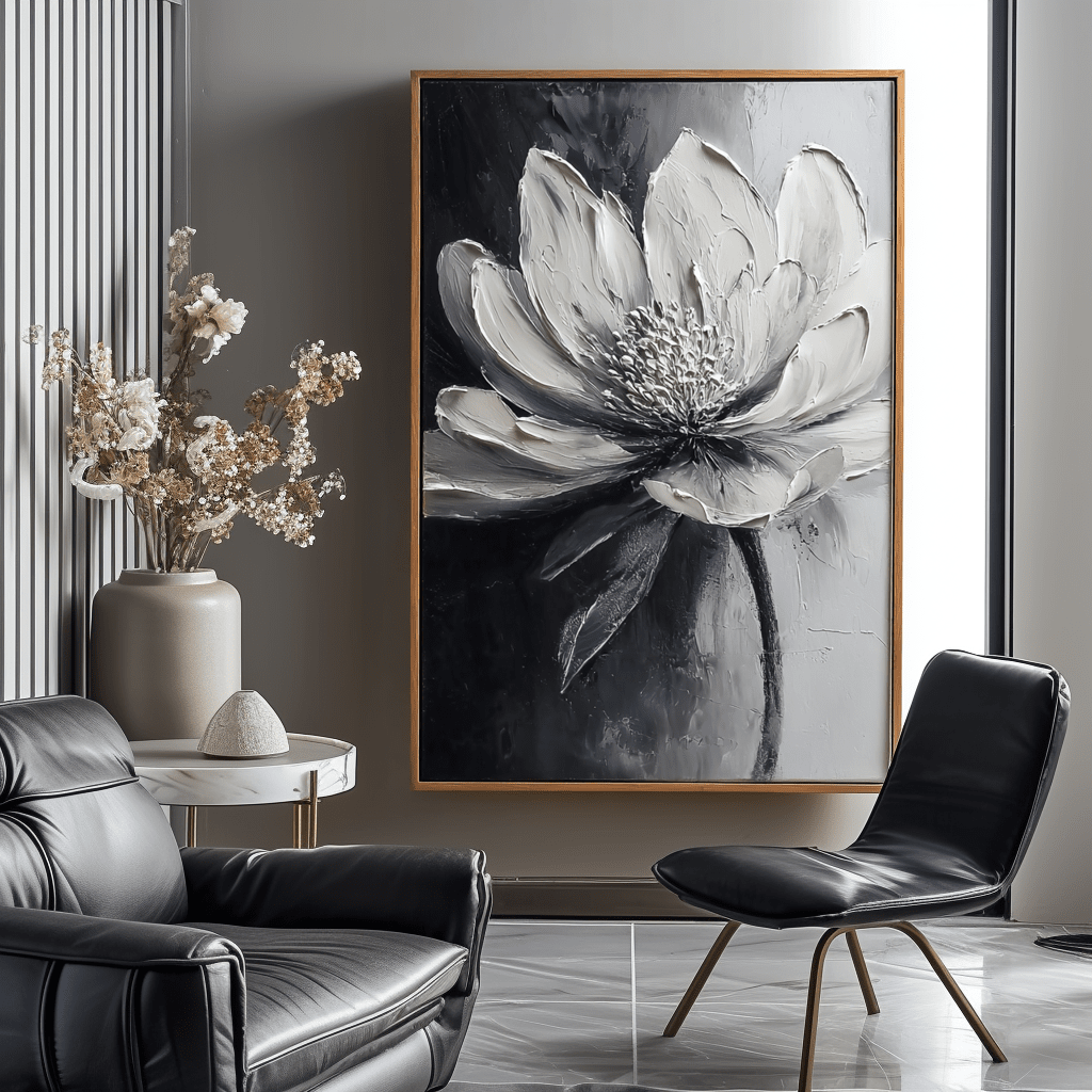 Monochrome Bloom – Black and White Lotus Painting #awp15 Painting artwepaint 