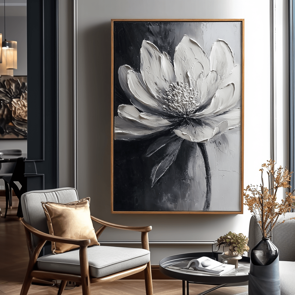 Monochrome Bloom – Black and White Lotus Painting #awp15 Painting artwepaint 