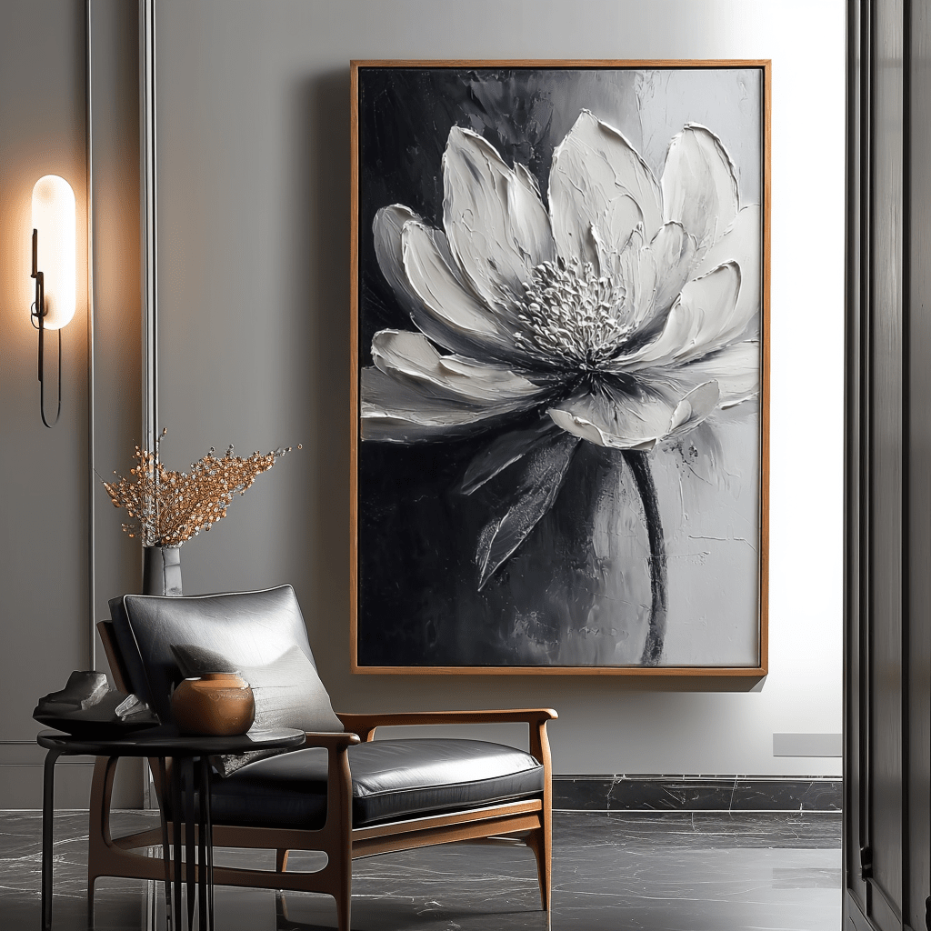 Monochrome Bloom – Black and White Lotus Painting #awp15 Painting artwepaint 