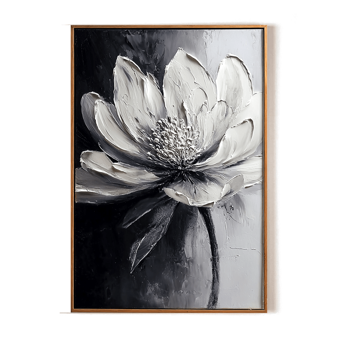 Monochrome Bloom – Black and White Lotus Painting #awp15 Painting artwepaint 