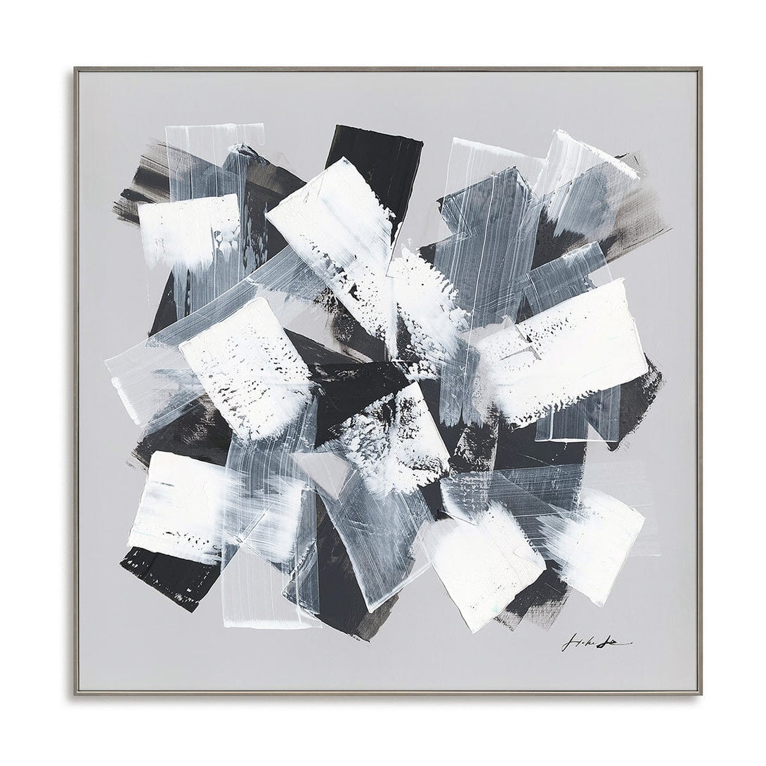 Monochrome Burst-Black & White Abstract Painting #P5594 Painting artwepaint 