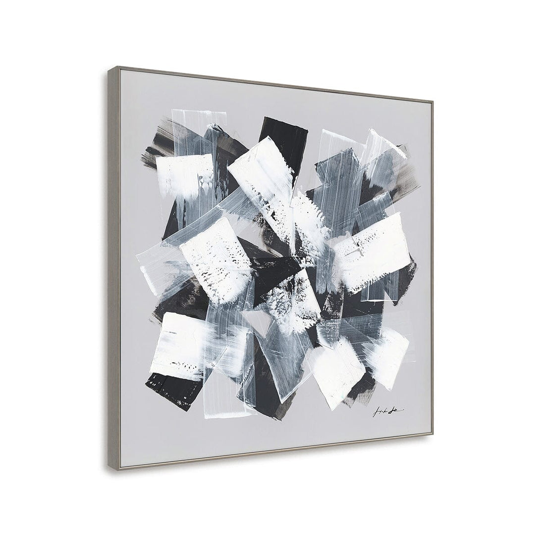 Monochrome Burst-Black & White Abstract Painting #P5594 Painting artwepaint 