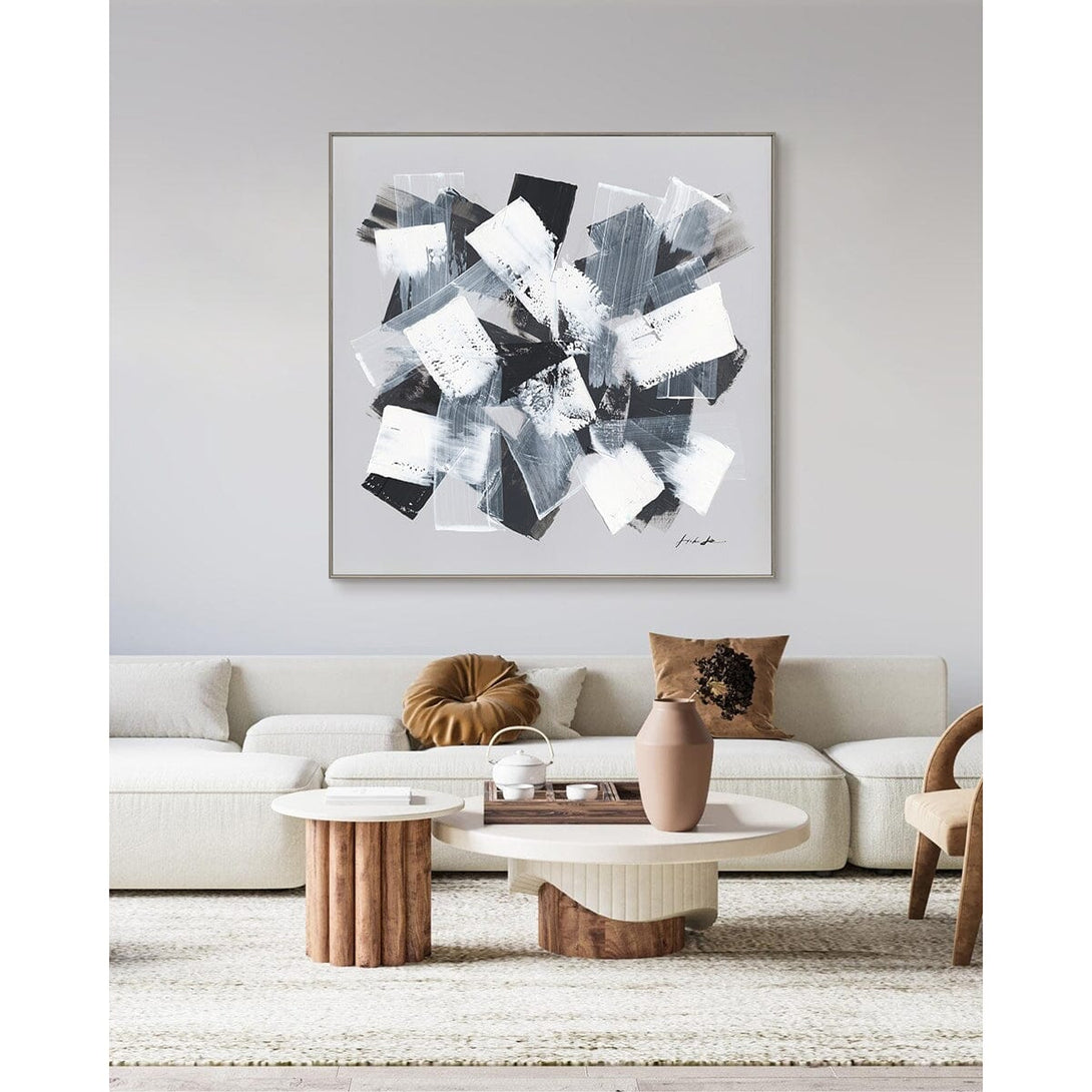 Monochrome Burst-Black & White Abstract Painting #P5594 Painting artwepaint 