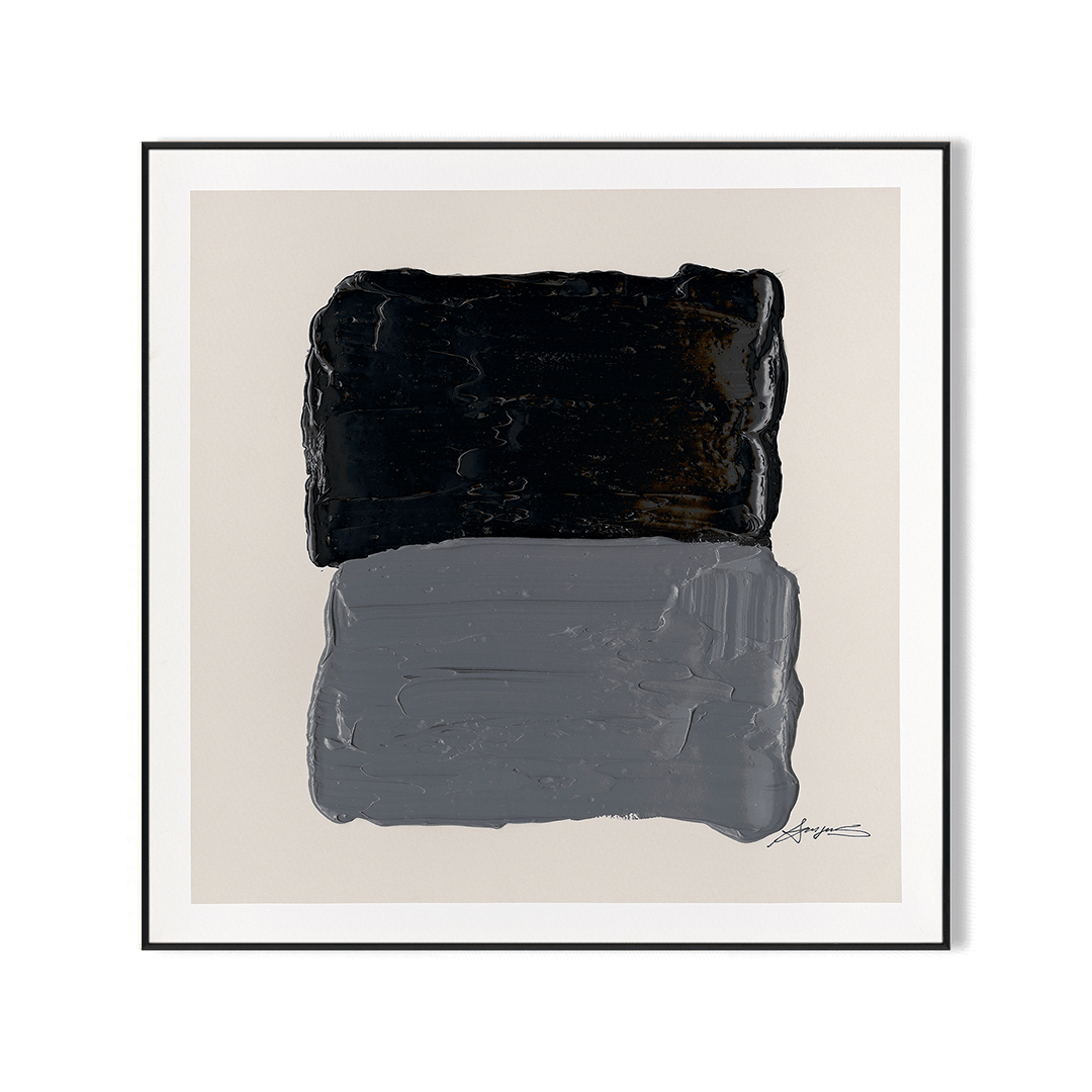 Monochrome Dialogue - Minimalist Abstract Blocks #M8073 Painting artwepaint 