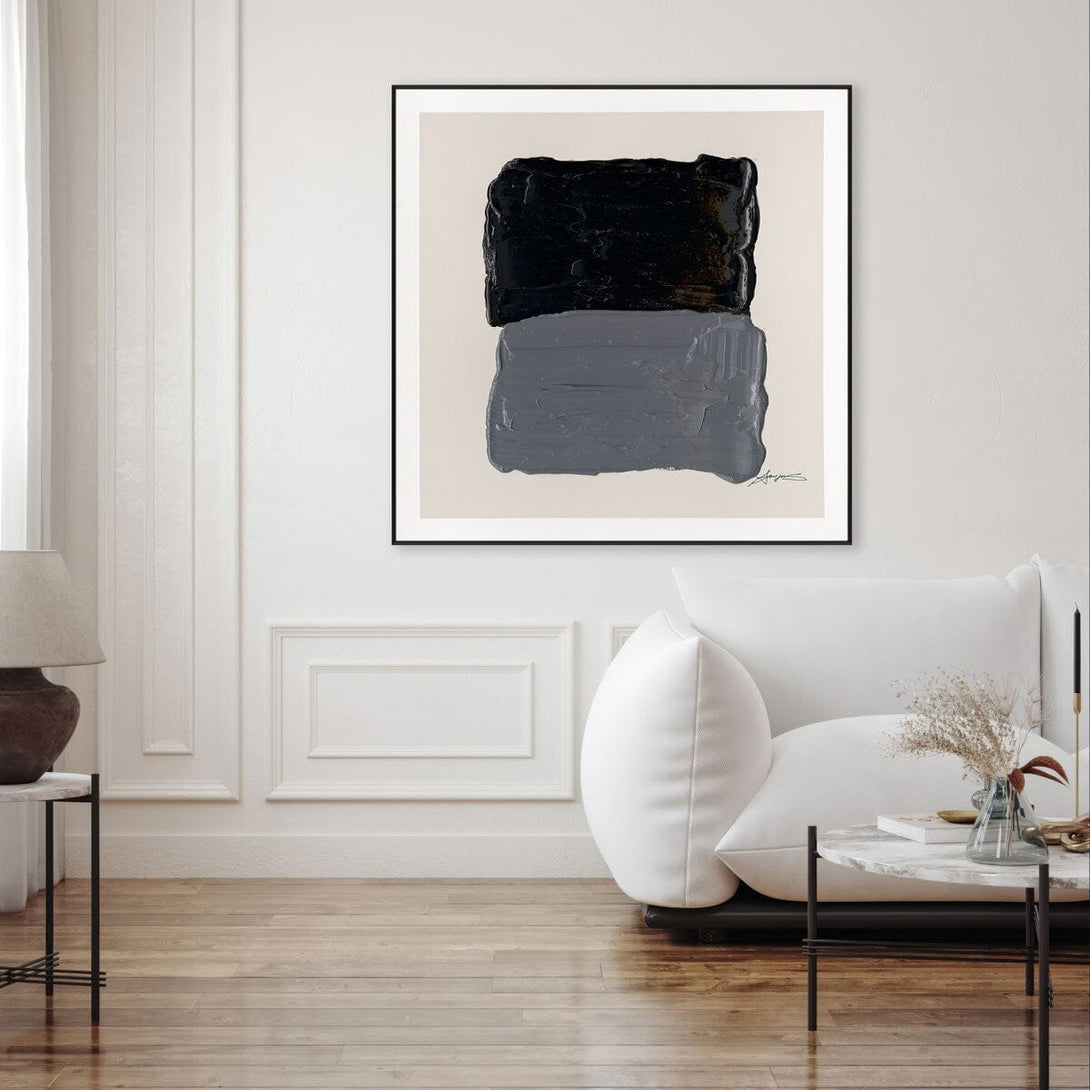 Monochrome Dialogue - Minimalist Abstract Blocks #M8073 Painting artwepaint 