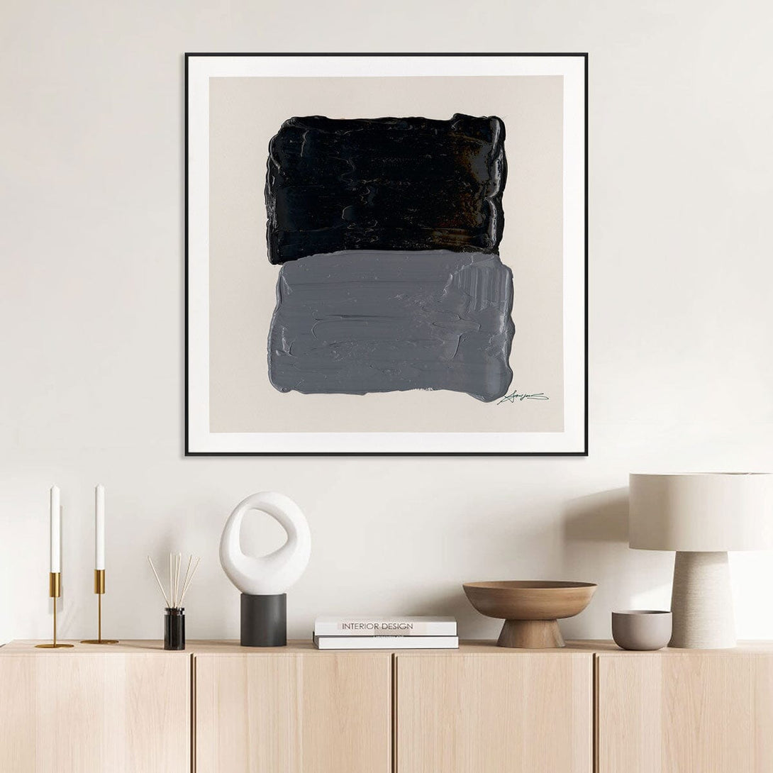 Monochrome Dialogue - Minimalist Abstract Blocks #M8073 Painting artwepaint 