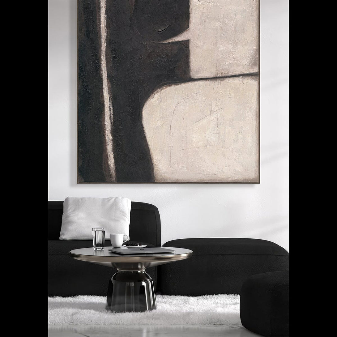Monochrome Edge - Textured Abstract #R1016 Painting artwepaint 
