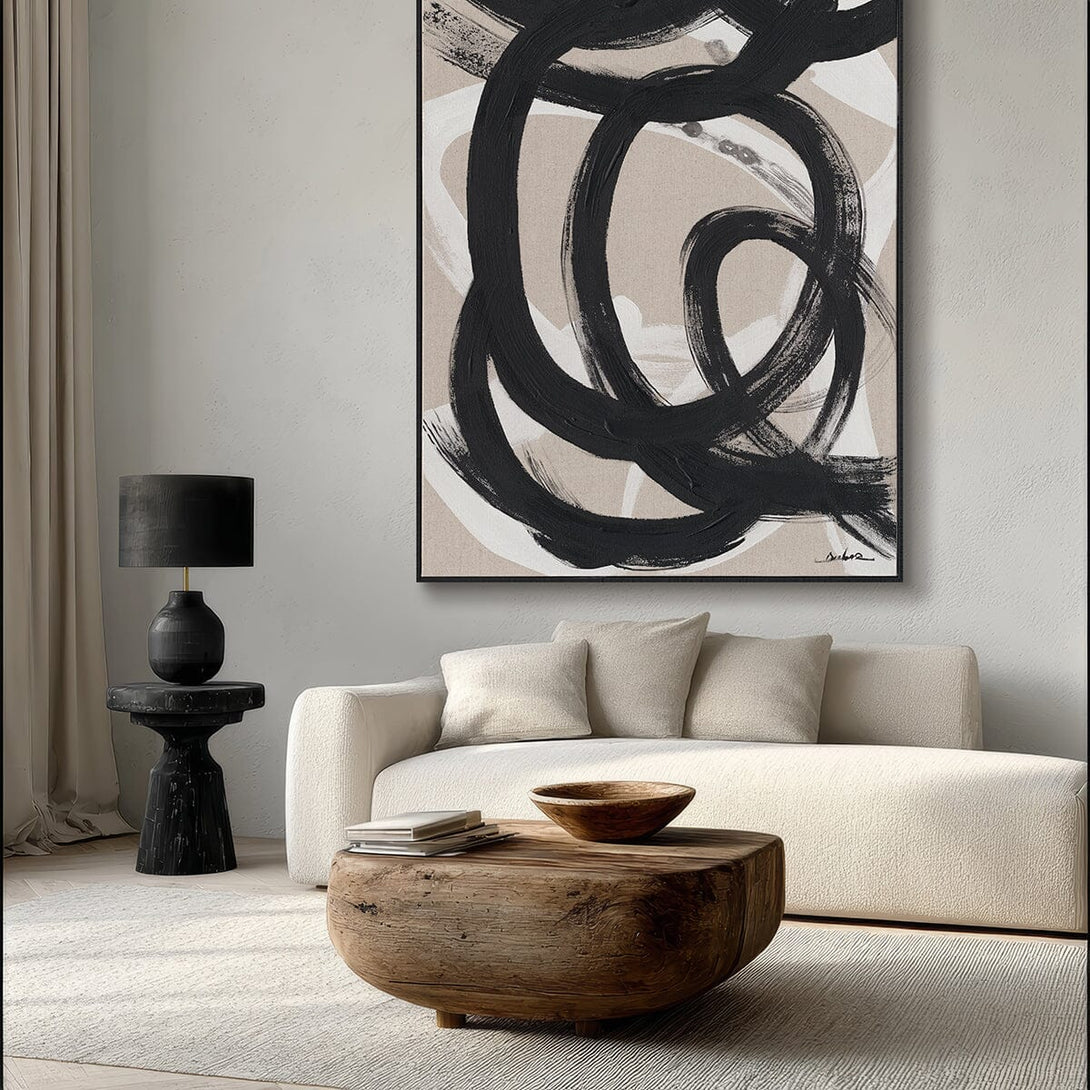 Monochrome Flow-Black Ink Abstract Painting#P5944 Painting artwepaint 