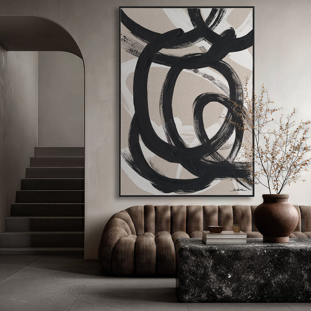 Monochrome Flow-Black Ink Abstract Painting#P5944 Painting artwepaint 