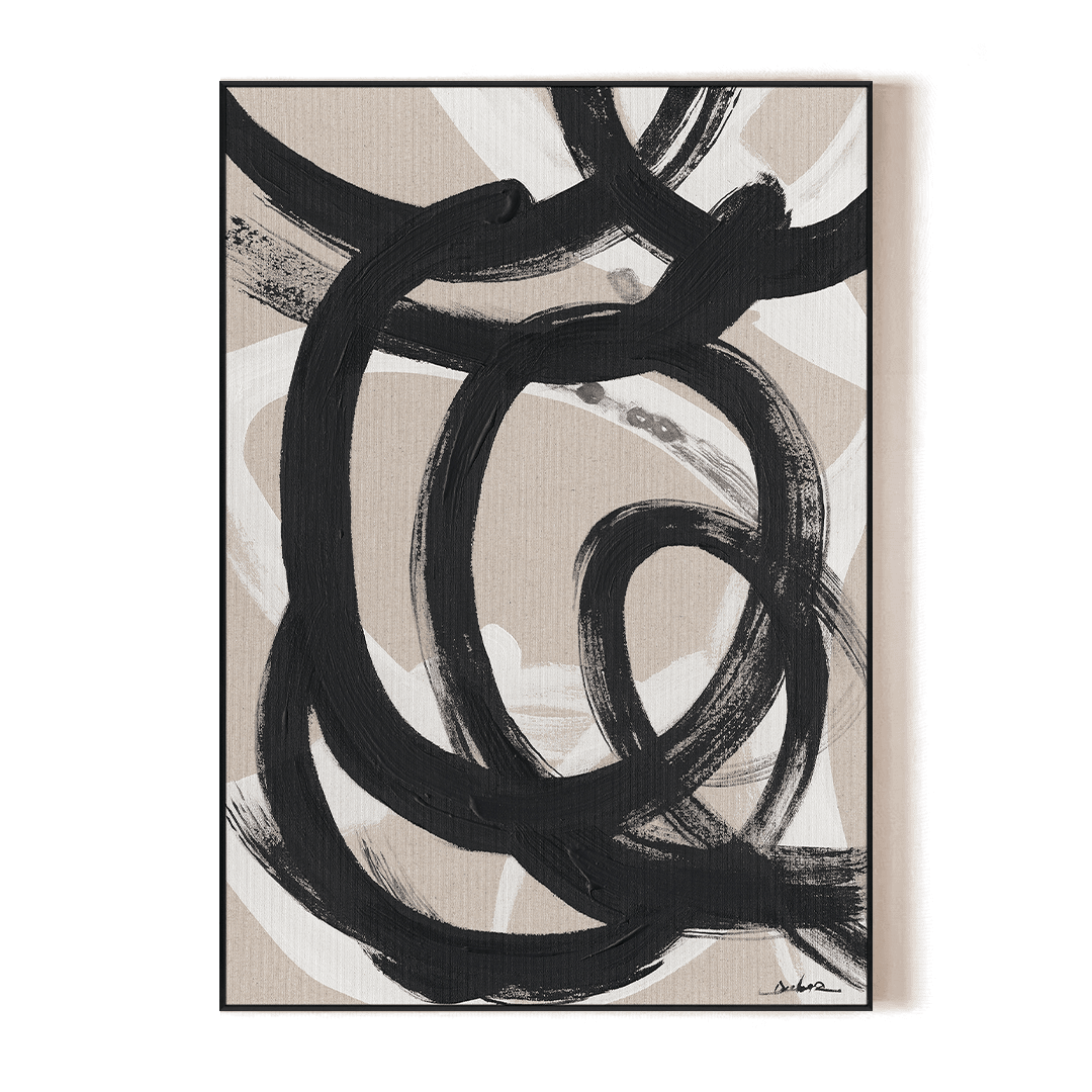 Monochrome Flow-Black Ink Abstract Painting#P5944 Painting artwepaint 