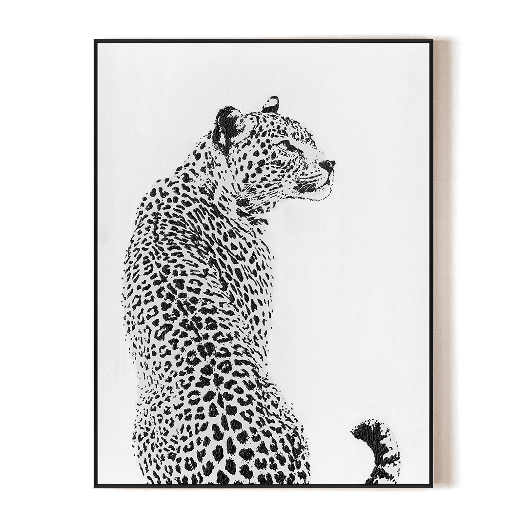 Monochrome Grace - Minimalist Cheetah Art #M4539 Painting artwepaint 